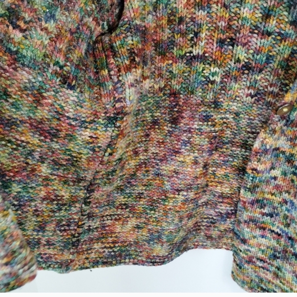 Rainbow HandKnit One-of-a-kind Cardigan Sweater - Picture 4 of 5